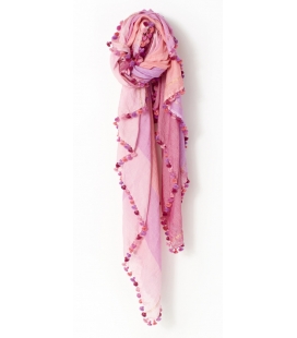 Foulard soie pompons DUPATTA ARIA
