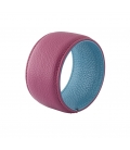 Bracelet manchette cuir SYLVIE Framboise 